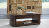 Vernon 56” Modern Solid Wood Lift Top Coffee Table with Storage, Shelf and Casters - Dark Brown | Table à café moderne Vernon de 56 po en bois massif avec dessus relevable, rangement, tablette et roulettes - brun foncé