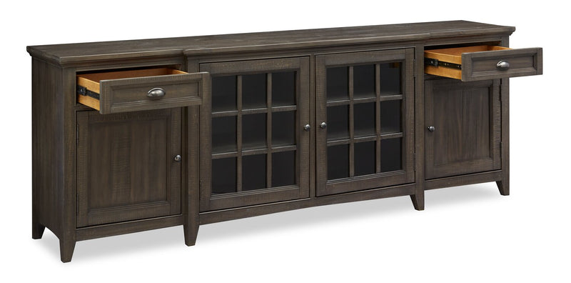 Wesley 90\" Traditional TV Stand with Storage and Cable Management for TVs up to 95\" - Graphite
