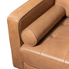 Edge 70" Genuine Leather Loveseat with Wood Legs and Removable Back Cushions - Brown | Causeuse Edge de 70 po en cuir véritable avec pattes en bois et coussins de dossier amovibles - brun
