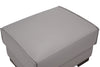 Citadel 28" Top-Grain Genuine Leather Ottoman with Wood Legs - Grey | Pouf Citadel de 28 po en cuir véritable de qualité supérieure avec pattes en bois - gris