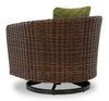 Tofino Outdoor Patio Swivel Chair - Resin Wicker, UV & Weather Resistant - Green/Brown/Black | Fauteuil pivotant Tofino pour la terrasse à l’extérieur - osier en résine, résistant aux rayons UV et aux intempéries - vert, brun et noir