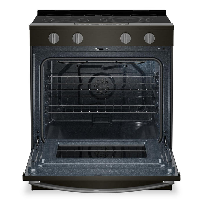 Whirlpool 30\" 5.3 Cu. Ft. Electric Range with Air Cooking – Black on Stainless - YWSES5030SV