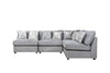 Scott Living Evolve Modular 4-Piece Linen-Look Fabric Sectional with Feather Down Cushions - Grey | Sofa sectionnel modulaire Evolve de Scott Living 4 pièces en tissu d’apparence lin avec coussins en duvet et plumes - gris