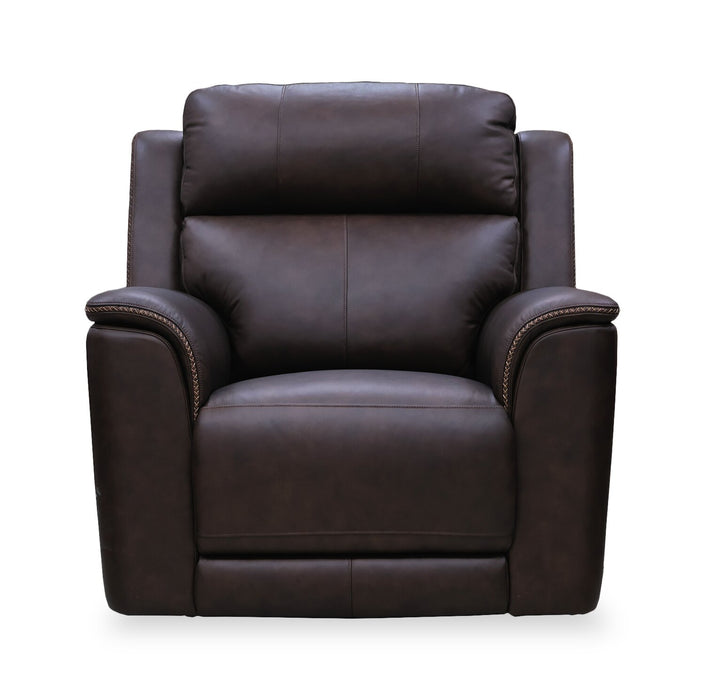 Vibe 40\" Genuine Leather Massage Power Reclining Chair with Immersive Audio and Power Headrests - Brown