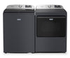 Maytag 6.0 Cu. Ft. Smart Top-Load Washer and 7.4 Cu. Ft. Electric Dryer - Midnight Steel | Laveuse intelligente à chargement par le haut de 6,0 pi³ et sécheuse électrique de 7,4 pi³ de Maytag - acier minuit