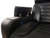 Zen 86" Leather-Look Fabric Power Reclining Massage Sofa with Power Headrests and Drop-Down Console - Black | Sofa de massage à inclinaison électrique Zen de 86 po en tissu d’apparence cuir avec appuie-têtes électriques et console rabattable - noir