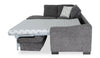 Aubrey 114" Left-Facing Chenille Fabric Eurostyle Queen Sofa Bed Sectional with Wooden Legs – Grey | Sofa-lit sectionnel de gauche avec grand lit Aubrey de 114 po de style européen en tissu de chenille avec pattes en bois - gris