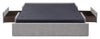 Amos Upholstered Storage Bed Base in Grey Fabric with 3 Built-in Drawers  - King Size | Base de lit de rangement Amos rembourrée en tissu gris avec 3 tiroirs intégrés - format très grand lit