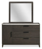 Sable Bedroom 3-Drawer Dresser with Storage Cabinet, 59"W x 37"H - Dark Grey | Commode de chambre à coucher Sable de 59 po (L) x 37 po (H) à 3 tiroirs avec armoire de rangement - gris foncé