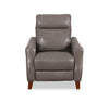 Natalie 32.5" Top-Grain Genuine Leather Pushback Reclining Chair with Wood Legs - Grey | Fauteuil à inclinaison par poussée Natalie de 32,5 po en cuir véritable de qualité supérieure avec pattes en bois - gris