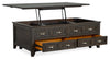 Hanson 50” Traditional Pine Lift Top Coffee Table with Storage and Casters - Graphite | Table à café traditionnelle Hanson de 50 po en pin avec dessus relevable - graphite