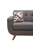 Kort & Co. Freeman 37" Linen-Look Fabric Chair with Wood Legs and Tufted Back Cushion - Charcoal Grey | Fauteuil Freeman Kort & Co. de 37 po en tissu d’apparence lin avec pattes en bois et coussin de dossier capitonné - gris anthracite