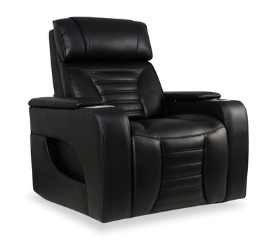 Zen 40" Leather-Look Fabric Power Reclining Massage Chair with Power Headrest and Heated Seat - Black | Fauteuil de massage à inclinaison électrique Zen de 40 po en tissu d’apparence cuir avec appuie-tête électrique et siège chauffant - noir
