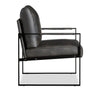 Nico 24.75" Faux Leather Accent Chair with Metal Legs - Dark Grey | Fauteuil d’appoint Nico de 24,75 po en similicuir avec pattes en métal - gris foncé