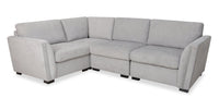 Vault 4-Piece Sectional with Three Storage Chairs - Grey