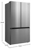 Midea 36" 26.5 Cu. Ft. French Door Refrigerator with AutoFill Pitcher and Dual Ice Maker - MRF27I6BST | Réfrigérateur Midea de 26,5 pi3 et de 36 po à portes françaises avec pichet à remplissage automatique et machine à glaçons double - MRF27I6BST