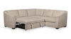 Envy 2-Piece Left-Facing Chenille Fabric Sleeper Sectional - Almond Beige | Sofa-lit sectionnel de gauche Envy 2 pièces en tissu de chenille - beige amande