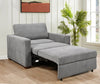 Dusk 52" Linen-Look Fabric Sleeper Chair with Track Arms - Grey | Fauteuil-lit Dusk de 52 po en tissu d’apparence lin avec accoudoirs rectilignes - gris