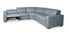 Geneva 3-Piece Genuine Leather Power Reclining Sectional with Power Headrests and USB Port - Pool Blue | Sofa sectionnel à inclinaison électrique Geneva 3 pièces en cuir véritable avec appuie-têtes électriques et port USB - bleu piscine