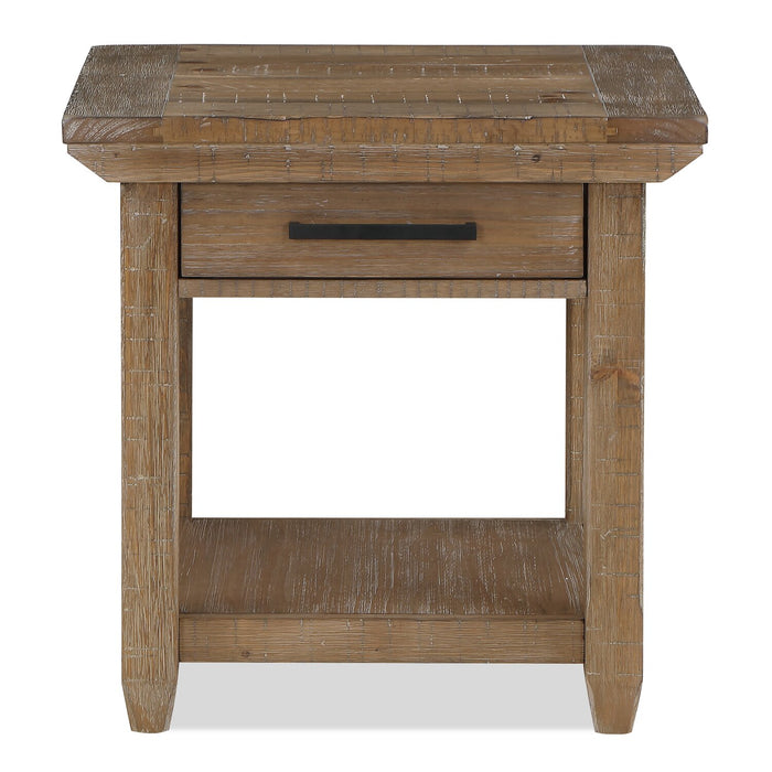 Cedar 24\" Rustic End Table with Storage Drawer – Brown