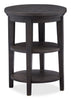 Hanson 18” Round Traditional Pine End Table - Graphite | Table de bout ronde traditionnelle Hanson de 18 po en pin - graphite