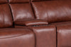 Sorrento 6-Piece Genuine Leather Power Reclining Sectional with Storage Console and USB Port - Madrid Brick Brown | Sofa sectionnel à inclinaison électrique Sorrento 6 pièces en cuir véritable avec console de rangement et port USB - brun brique de Madrid