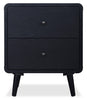 Milan 6pc Bedroom Set with Bed, Dresser, Mirror & Nightstand, Mid-Century Modern, Black - Full Size | Ensemble de chambre à coucher Milan 6 pièces de style moderne du milieu du 20e siècle avec lit, commode, miroir et table de nuit, noir - lit double