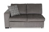 Made in Canada Legend 2-Piece Right-Facing Chenille Fabric Cuddler Sleeper Sectional - Pewter Brown | Sofa-lit sectionnel enveloppant de droite Legend 2 pièces fabriqué au Canada en tissu de chenille - brun étain