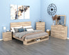 Oakley 5pc Bedroom Set with Storage Bed, Dresser & Mirror, Made in Canada, Natural - King Size | Ensemble de chambre à coucher Oakley 5 pièces fabriqué au Canada avec lit de rangement, commode et miroir, naturel - format très grand lit