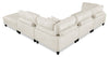 Lounge 5-Piece Chenille Modular Sectional with Ottoman – Beige  | Sofa sectionnel modulaire Lounge 5 pièces en chenille avec pouf - beige