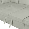 Scott Living Haven 4-Piece Left-Facing Chenille Fabric Sleeper Sectional with Storage Chaise - Seafoam Blue | Sofa-lit sectionnel de gauche Haven de Scott Living 4 pièces en tissu de chenille avec fauteuil long de rangement - bleu écume de mer