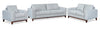 River 87" Linen-Look Fabric Sofa with Wood Base and Legs - Grey | Sofa River de 87 po en tissu d’apparence lin avec base et pattes en bois - gris