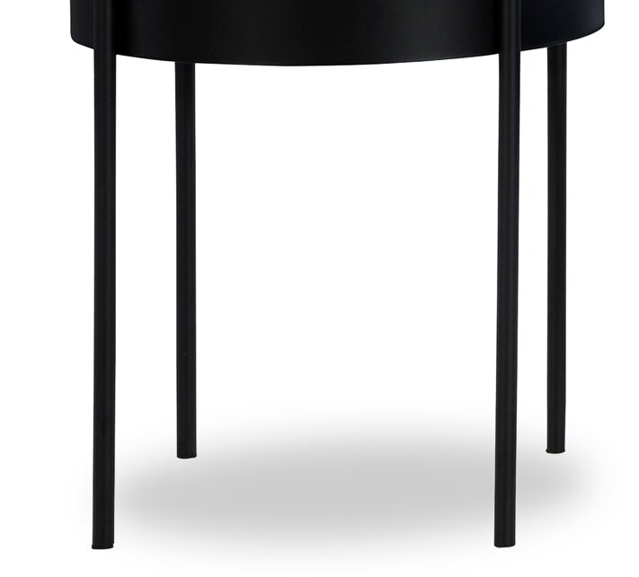 Moira 36” Modern 3-Pack Round Coffee + 2 End Tables - Black