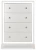 Halo Bedroom Chest of Drawers with LED Light, 4-Drawer, 32"W x 48"H, Glam - White | Commode verticale somptueuse Halo de 32 po (l) x 48 po (H) à 4 tiroirs avec éclairage à DEL pour la chambre à coucher - blanche