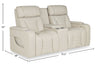 Zen 75.5" Leather-Look Fabric Power Reclining Massage Loveseat with Refrigerator Console - Apricot | Causeuse de massage à inclinaison électrique Zen de 75,5 po en tissu d’apparence cuir avec console réfrigérée - abricot