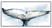 Whale Tail Framed Canvas with Hand Embellishment - 21.5