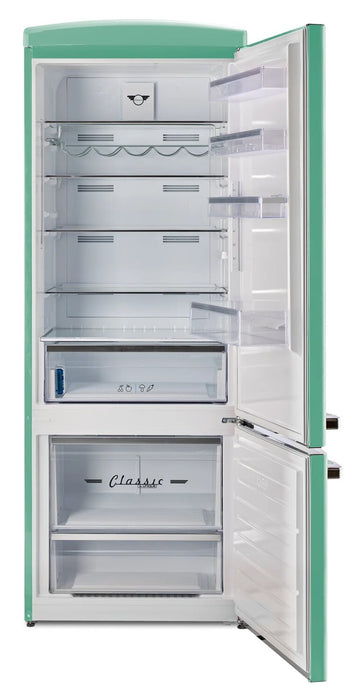 Unique Classic Retro 28\" 17 Cu Ft. Bottom Mount Refrigerator - Turquoise - UNQ-455L T AC