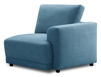 Voyage Modular Fabric Right-Facing Chair with Removable Back Cushions – Blue