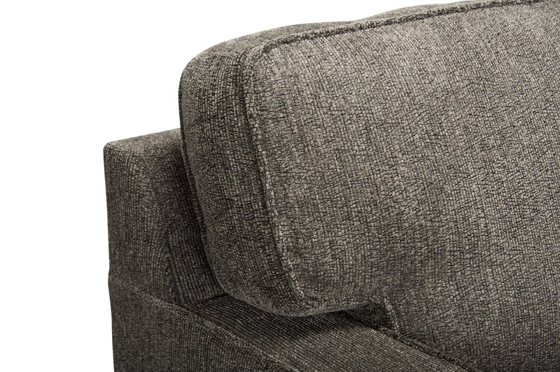 Made in Canada Lennox 35\" Chenille Fabric Chair with Reversible Cushions and Track Arms - Grey