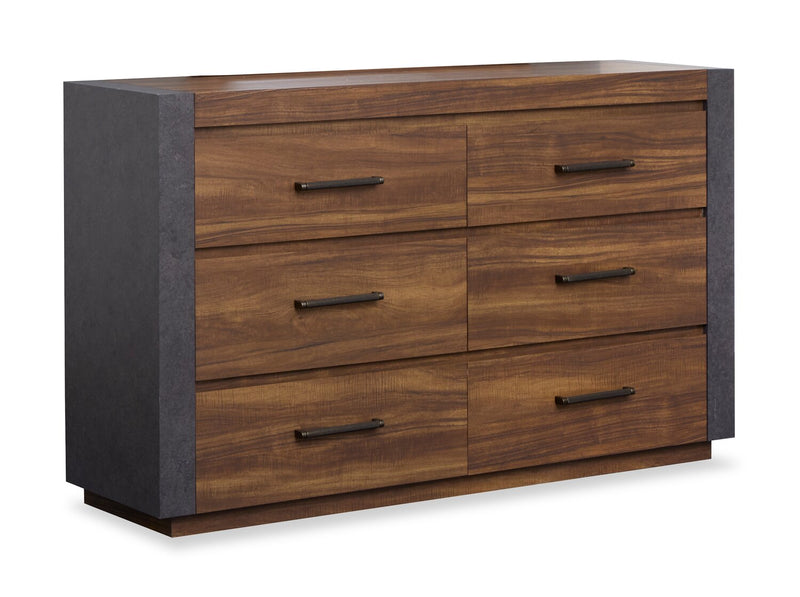 Scott Living Dante 6pc Bedroom Set with Bed, Dresser, Mirror & Nightstand, Brown - Queen Size