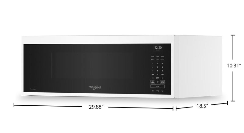 Whirlpool 1.1 Cu. Ft. Smart Low-Profile Over-the-Range Microwave - White - YWMML5530RW