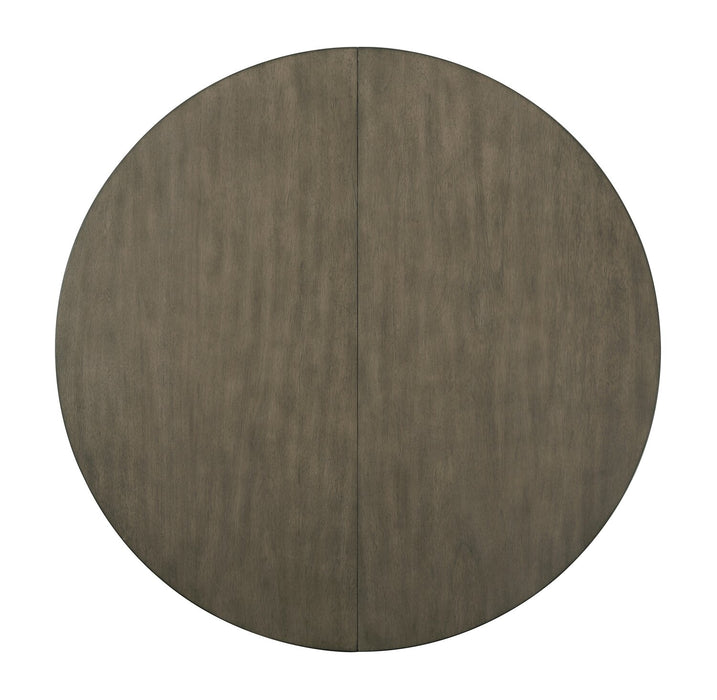 Brook Dining Table with 42-54\"W Extension, Round - White/Brown
