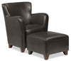 Zello 29.92" Faux Leather Accent Chair with Wood Legs - Brown | Fauteuil d’appoint Zello de 29,92 po en similicuir avec pattes en bois - brun