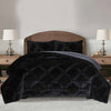 Serene 3-Piece Full/Queen Comforter Set - Black | Ensemble d’édredon Serene 3 pièces pour lit double ou grand lit - noir