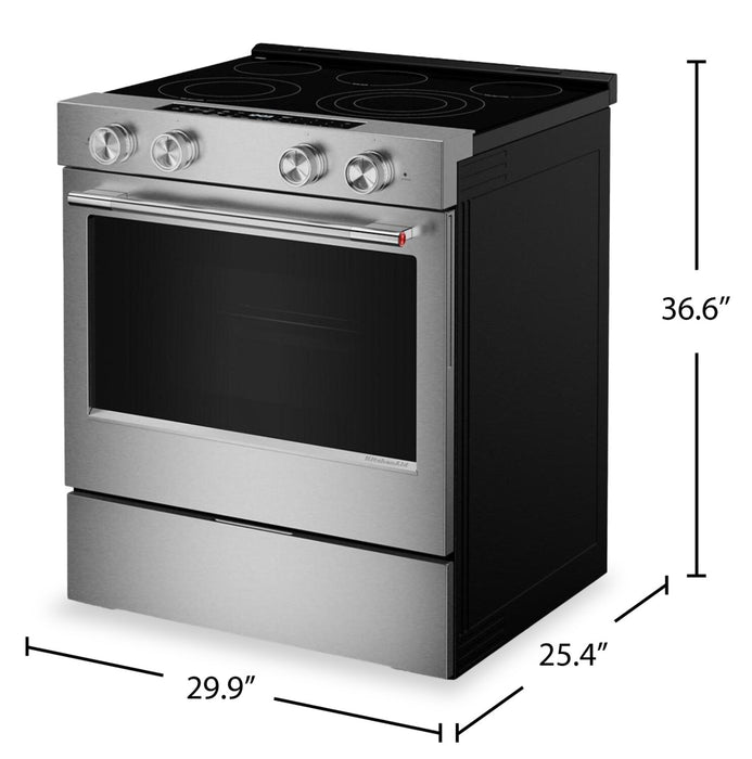 KitchenAid 30\" 5.3 Cu. Ft. Electric Range – Fingerprint Resistant Stainless Steel - YKSES530SPS
