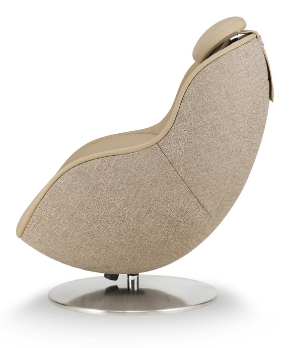 LG 29.6\" Leather-Look Fabric Reclining Massage Chair with Matching Ottoman - Brown