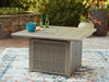 Muskoka 5-Piece Outdoor Patio Set with Fire Pit Table & 4 Chairs - 50,000 BTU, Resin Wicker - Beige | Ensemble Muskoka 5 pièces pour la terrasse à l’extérieur avec foyer-table et 4 chaises - 50 000 BTU, osier en résine - beige