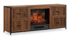  Harvin 54\" Electric Fireplace TV Stand with Storage for TVs up to 60\" – Brown Oak 