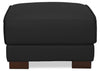Citadel 28" Top-Grain Genuine Leather Ottoman with Wood Legs - Black | Pouf Citadel de 28 po en cuir véritable de qualité supérieure avec pattes en bois - noir