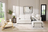 Coast 3-Piece Right-Facing Ivory White Fabric Sleeper Sectional with Storage Chaise and Storage Armrest | Sofa-lit sectionnel de droite Coast 3 pièces en tissu blanc ivoire avec fauteuil long de rangement et accoudoir de rangement